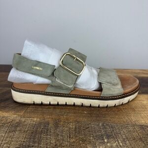 Mephisto Belona  Leather Sandals Light Khaki Size 42 Size 11-12 US  Green